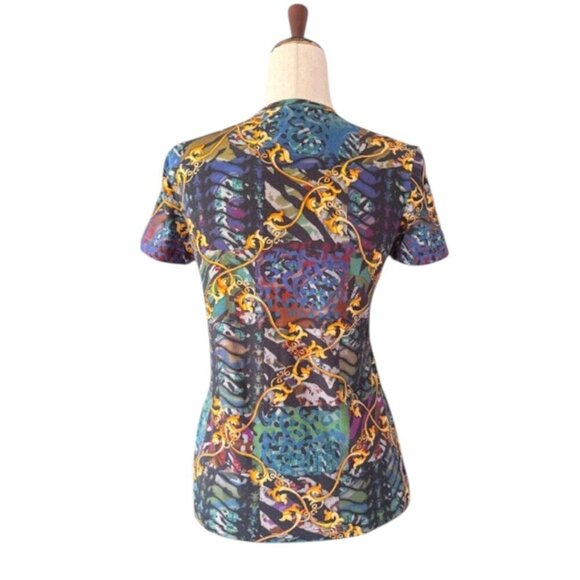 Versus Versace Womens T-Shirt Short Sleeve Baroque Pattern Multicolor Size M EUC - Picture 9 of 16